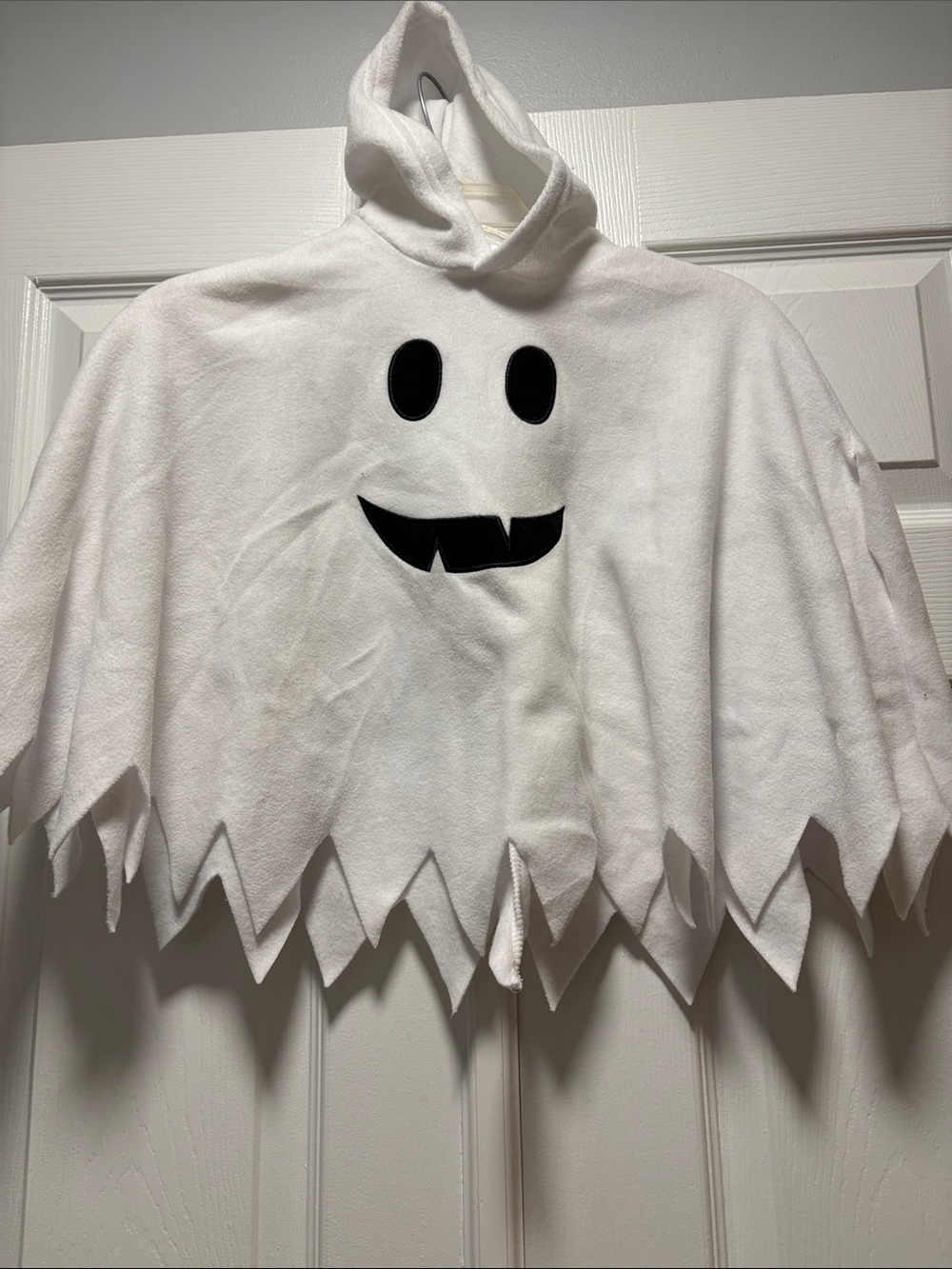 Kids White Ghost Hoodie Costume with Friendly Face